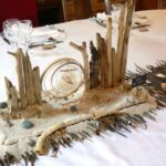 mariage bois flotté, centre de table d