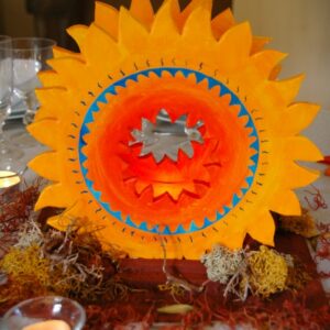 mariage Mexique, centre de table argile soleil