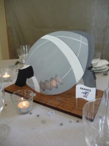 mariage rugby danse, centre de table