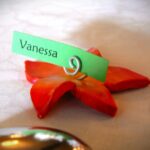 mariage guadeloupe, porte-nom argile fleur d