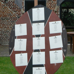 mariage Tanzanie plan de table bouclier africain et flèches