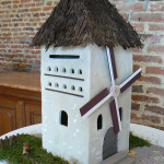 mariage à la ferme, tirelire colombier en argile