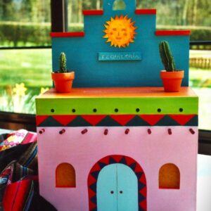 mariage Mexique, tirelire hacienda façade colorée