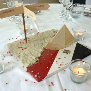 mariage tour du monde centre de table Egypte