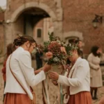 Mariage champêtre terracotta