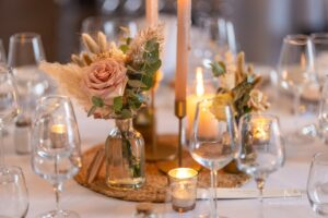 centre de table invité mariage naturel nude