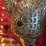 détail lampe à huile mariage sri lankais