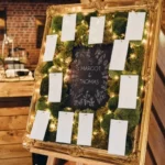 plan de table cadre doré vu de près mariage féerie