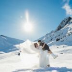 mariage à la neige, photo de couple