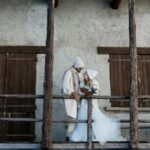 mariage à la neige, couple à l