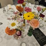 centre de table fleuri mariage coloré