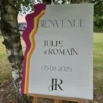 panneau de bienvenue mariage coloré