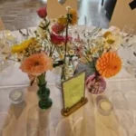 centre de table fleuri mariage coloré