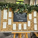 mariage grands vins, plan de table avec bouchons de liège